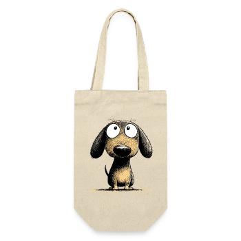 Googly Eyes Dachshund Dog Cartoon Art - Gift Bag for Bottles - nature - Front