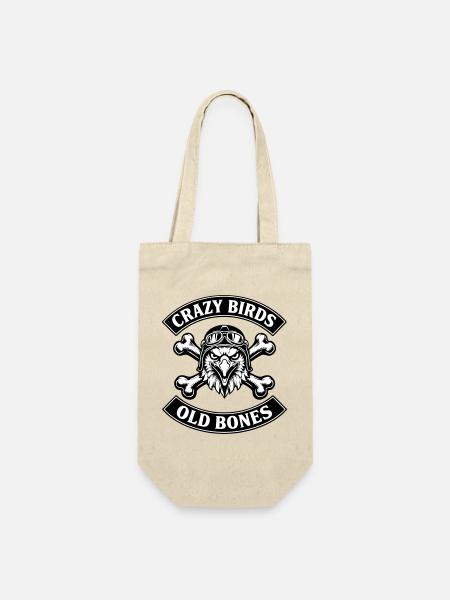 Crazy Birds - Old Bones - Geschenkbeutel für Flaschen - Natur