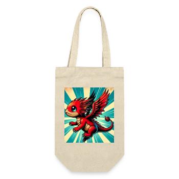 Drache - Geschenkbeutel für Flaschen - Natur - Vorne