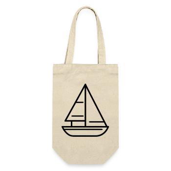 Segelschiff - Geschenkbeutel für Flaschen - Natur - Vorne