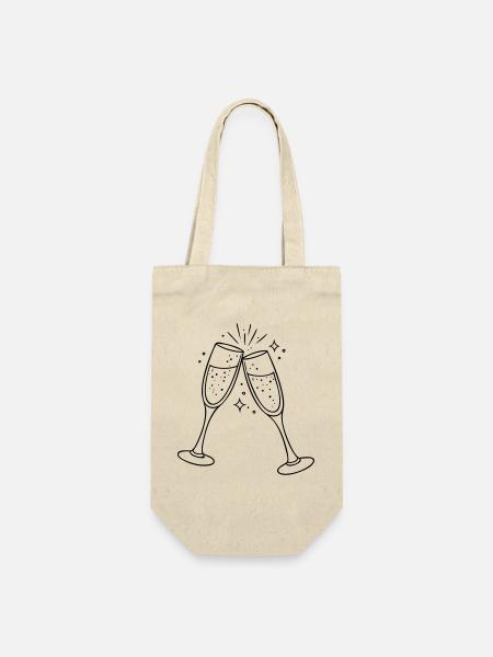 Sektglaeser Clipart - Geschenkbeutel für Flaschen - Natur