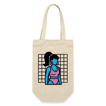 90er Fitness Girl Vaporwave - Geschenkbeutel für Flaschen - Natur - Vorne