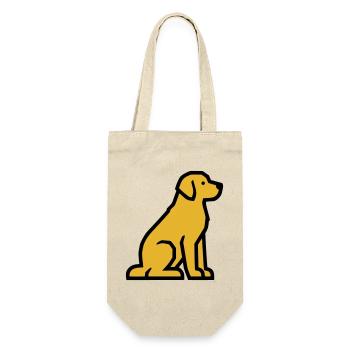 Sitting Dog Golden Retriever Dog School - Gift Bag for Bottles - nature - Front