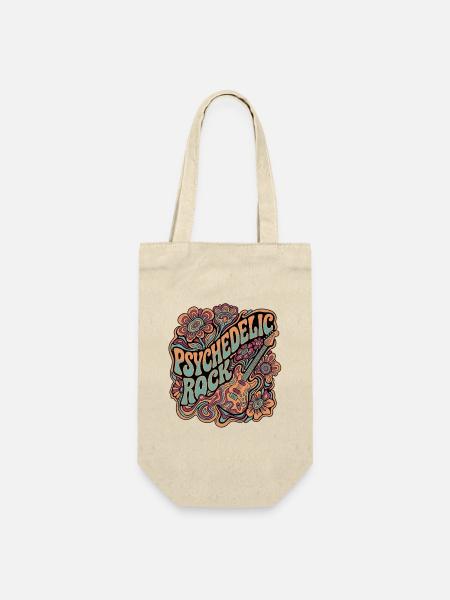 60er Psychedelic Rock Retro - Geschenkbeutel für Flaschen - Natur