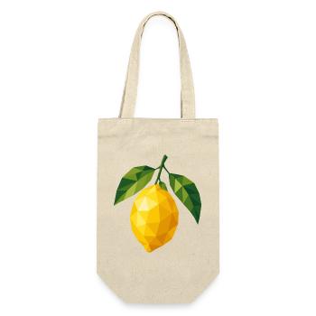 Geometric Lemon | Polygon Fruit Motif - Gift Bag for Bottles - nature - Front