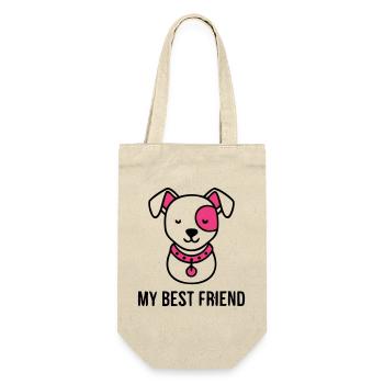 Meilleur ami, amour des chiens, maman de chien, promenade - Sac à bouteille - nature - Devant