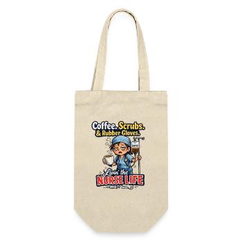 Funny Nurse Life Coffee Scrubs - Gift Bag for Bottles - nature - Front