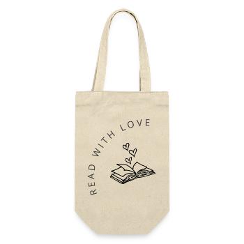 Read with Love - Geschenkbeutel für Flaschen - Natur - Vorne
