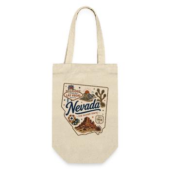 Nevada Silver State Vintage Las Vegas Aufkleber - Geschenkbeutel für Flaschen - Natur - Vorne