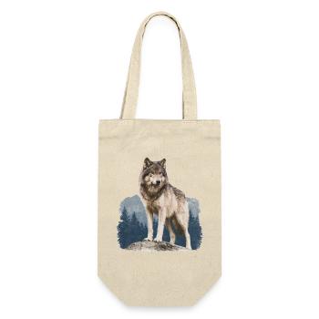 Wolf - Geschenkbeutel für Flaschen - Natur - Vorne