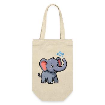 Pixel Elephant with Bubbles - Gift Bag for Bottles - nature - Front