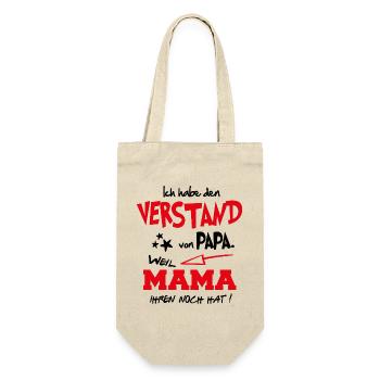 Verstand von Papa Weil Mama ihren noch hat Baby - Geschenkbeutel für Flaschen - Natur - Vorne