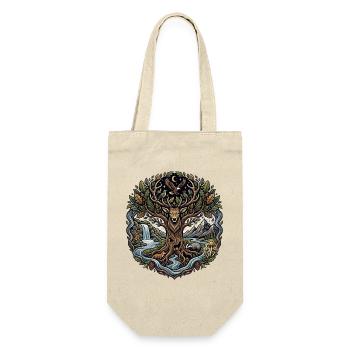 Moon Forest Deer with River Landscape - Gift Bag for Bottles - nature - Front