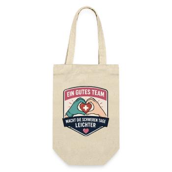 Team stärkt schwere Tage - Geschenkbeutel für Flaschen - Natur - Vorne