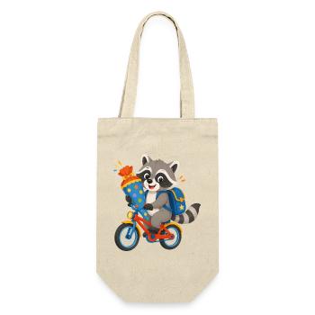 Raton laveur avec cône d’école sur vélo - Sac à bouteille - nature - Devant