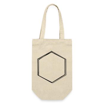Sechseck handgezeichnet - Geschenkbeutel für Flaschen - Natur - Vorne