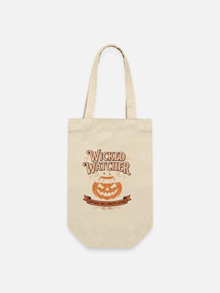 Wicked Watcher Halloween Kürbis - Geschenkbeutel für Flaschen - Natur