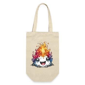 Farbfeuer Monster Vulkan mit Augen - Geschenkbeutel für Flaschen - Natur - Vorne