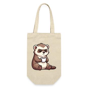 Frettchen Frettchenhalter Frettchenbesitzer - Geschenkbeutel für Flaschen - Natur - Vorne