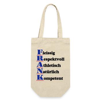 Frank , Vorname,Namensschild,Name,Fun Shirt (25) - Geschenkbeutel für Flaschen - Natur - Vorne