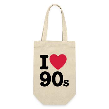 I love the 90s - Geschenkbeutel für Flaschen - Natur - Vorne