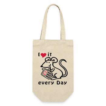 Mobile Phone, Mouse, Chat - Gift Bag for Bottles - nature - Front