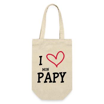 I Love mon Papy - Sac à bouteille - nature - Devant