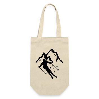 Skifahren - Geschenkbeutel für Flaschen - Natur - Vorne