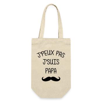 Papa Fête des Pères Bébé Naissance Amour - Sac à bouteille - nature - Devant