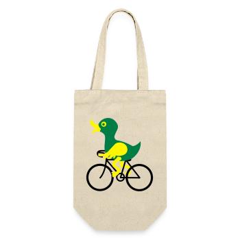 Eine Ente fährt Fahrrad - Geschenkbeutel für Flaschen - Natur - Vorne
