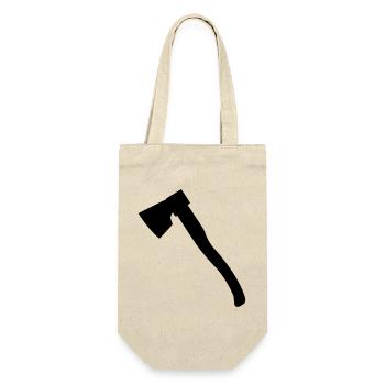 Axe wood axe chopping axe for lumberjack carpenter - Gift Bag for Bottles - nature - Front