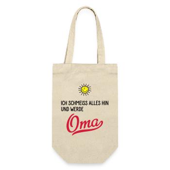 oma - Geschenkbeutel für Flaschen - Natur - Vorne
