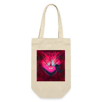 Neon Heart in Dark Red - Gift Bag for Bottles - nature - Front
