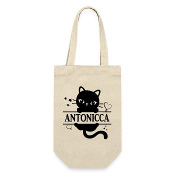 t-shirt Antonicca t-shirt cadeau idée chat chat - Sac à bouteille - nature - Devant