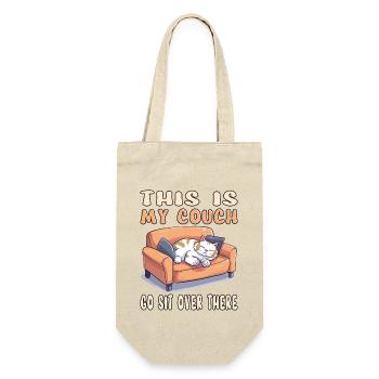 Cat Couch Sofa Funny Humor Typical Cartoon - Gift Bag for Bottles - nature - Front
