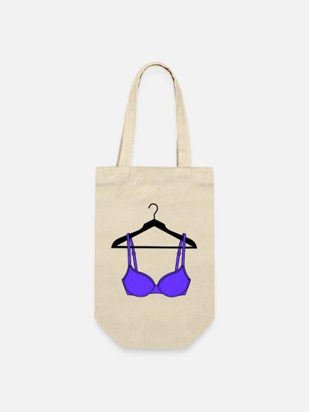 BH blau zum Kleiderbügel - Geschenkbeutel für Flaschen - Natur