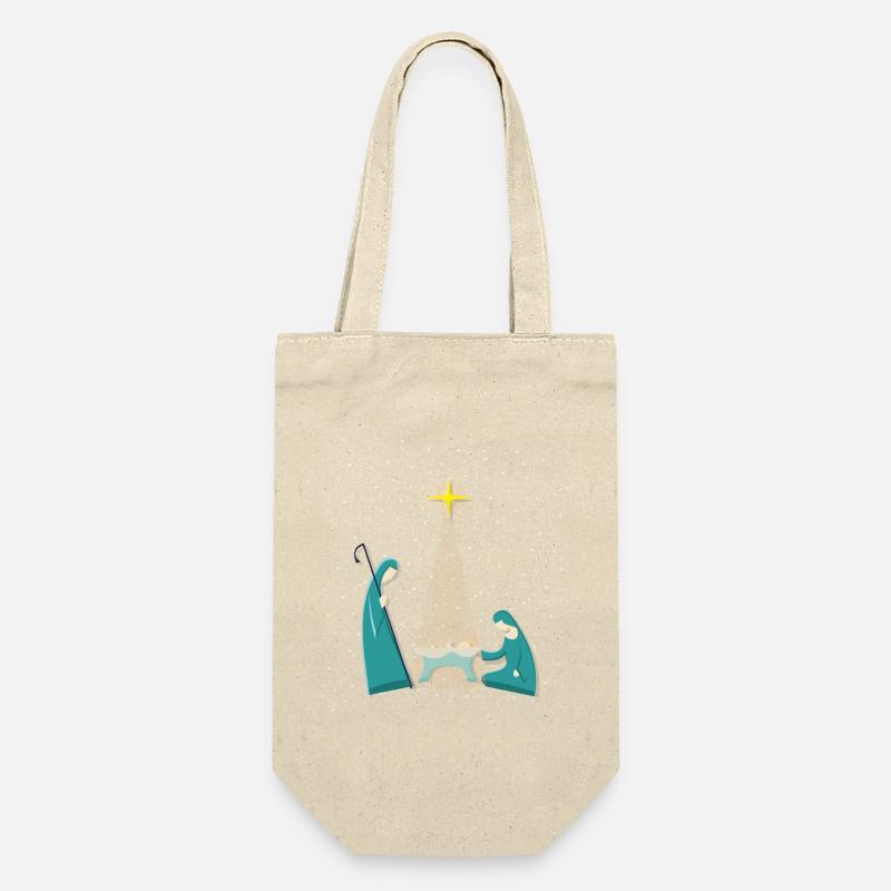 Jesuskind Weihnachtskrippe - Geschenkbeutel für Flaschen - Natur
