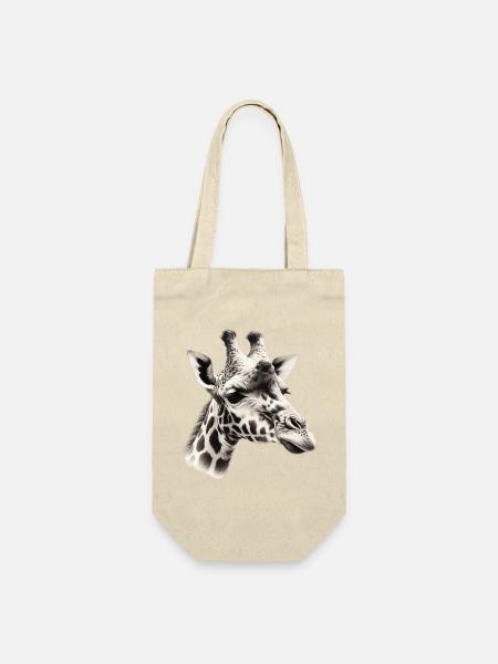 Giraffe - Geschenkbeutel für Flaschen - Natur
