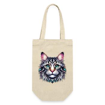 Katze - Geschenkbeutel für Flaschen - Natur - Vorne
