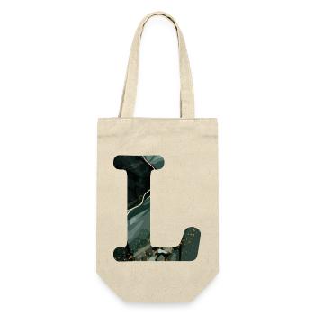 Letter l marbled green - Gift Bag for Bottles - nature - Front