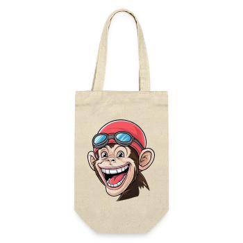 Mad Monkey schwimmt gerne - Geschenkbeutel für Flaschen - Natur - Vorne