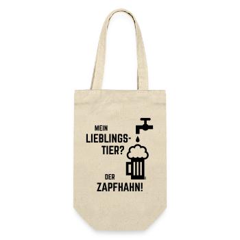 Mein Lieblingstier? Der Zapfhahn! (Bier / Black) - Geschenkbeutel für Flaschen - Natur - Vorne