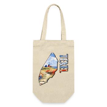Aquarell Landkarte Texel - Geschenkbeutel für Flaschen - Natur - Vorne