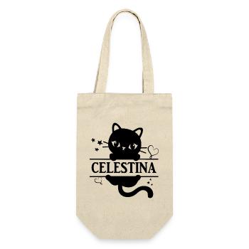 Celestina cat t-shirt Katze cat cat t-shirt - Gift Bag for Bottles - nature - Front