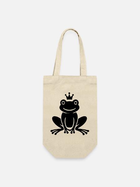 zauberhaftes Silhouetten-Motiv des Froschkönigs - Geschenkbeutel für Flaschen - Natur