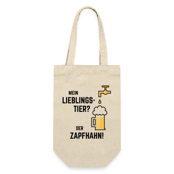 Mein Lieblingstier? Der Zapfhahn! (Bier / 2C) - Geschenkbeutel für Flaschen - Natur - Vorne