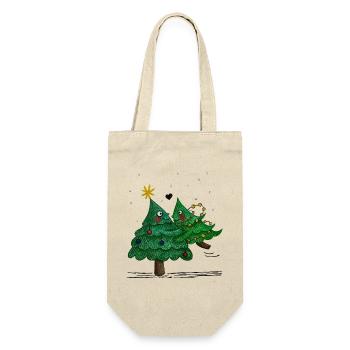 Cute Christmas Trees - Gift Bag for Bottles - nature - Front