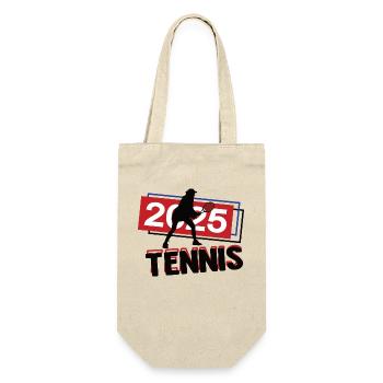 Tennis Spielerin Team Turnier Mannschaft 2025 - Geschenkbeutel für Flaschen - Natur - Vorne