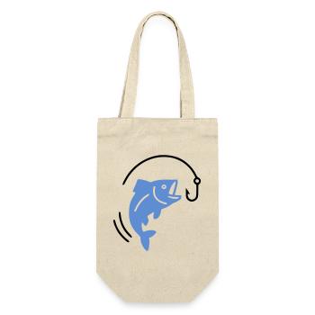 Fishing fish on hook logo - Gift Bag for Bottles - nature - Front