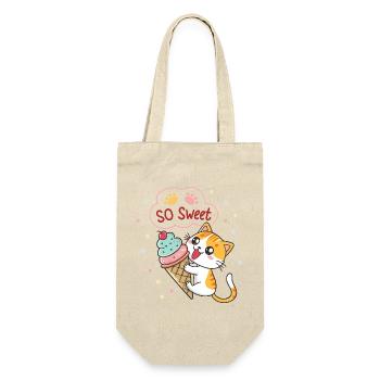 Chat gourmand avec glace pastel - Gift Bag for Bottles - nature - Front